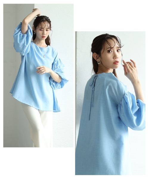 Sawa a la mode（サワアラモード）の「バルーンスリーブフレアチュニック（チュニック・レディース・ブルー/ブラック/ホワイト/グリーン/レッド/イエロー・FREE）」の9枚目の写真