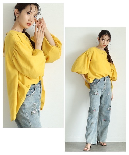 Sawa a la mode（サワアラモード）の「バルーンスリーブフレアチュニック（チュニック・レディース・ブルー/ブラック/ホワイト/グリーン/レッド/イエロー・FREE）」の12枚目の写真
