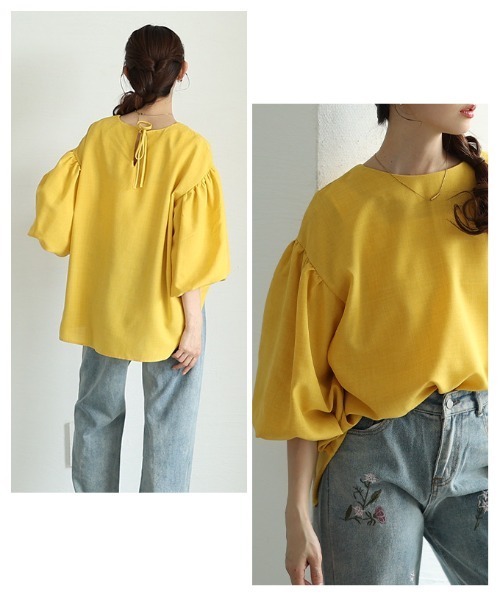Sawa a la mode（サワアラモード）の「バルーンスリーブフレアチュニック（チュニック・レディース・ブルー/ブラック/ホワイト/グリーン/レッド/イエロー・FREE）」の13枚目の写真