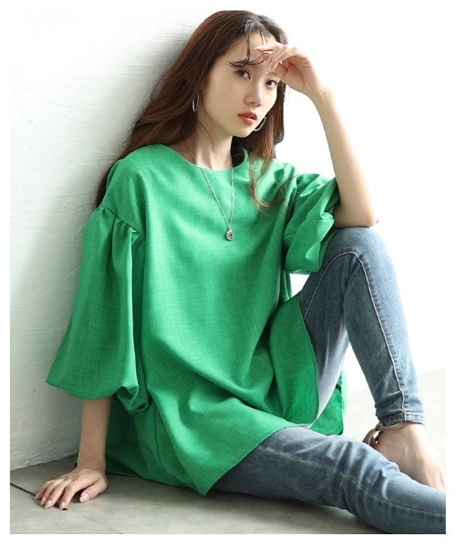 Sawa a la mode（サワアラモード）の「バルーンスリーブフレアチュニック（チュニック・レディース・ブルー/ブラック/ホワイト/グリーン/レッド/イエロー・FREE）」の14枚目の写真