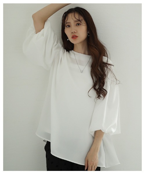 Sawa a la mode（サワアラモード）の「バルーンスリーブフレアチュニック（チュニック・レディース・ブルー/ブラック/ホワイト/グリーン/レッド/イエロー・FREE）」の17枚目の写真
