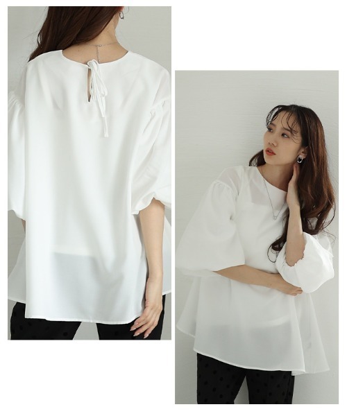 Sawa a la mode（サワアラモード）の「バルーンスリーブフレアチュニック（チュニック・レディース・ブルー/ブラック/ホワイト/グリーン/レッド/イエロー・FREE）」の19枚目の写真