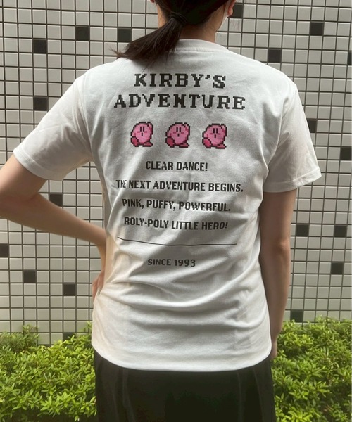 ALWAYS GOOD TIME（オルウェイズグッドタイム）の「【星のカービィ/KIRBY 】天竺 BOXシルエット ワンポイント刺繍/プリント 半袖Ｔシャツ（Tシャツ/カットソー・レディース・オフホワイト/ブラック/スモークピンク/パープル・L/M）」の2枚目の写真