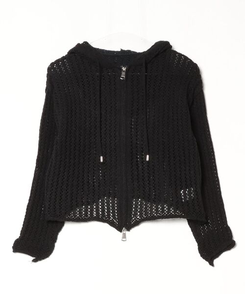Per sist ence(パーシエンス)の「透かし編みメッシュシースルージップパーカー(パーカー・レディース・ホワイト/ピンク/ブラック/パープル・ONE SIZE)」の7枚目の写真