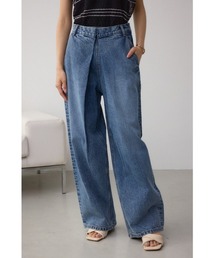 【サイズ,身長別画像あり】AZUL DENIM フロントタックワイドデニム