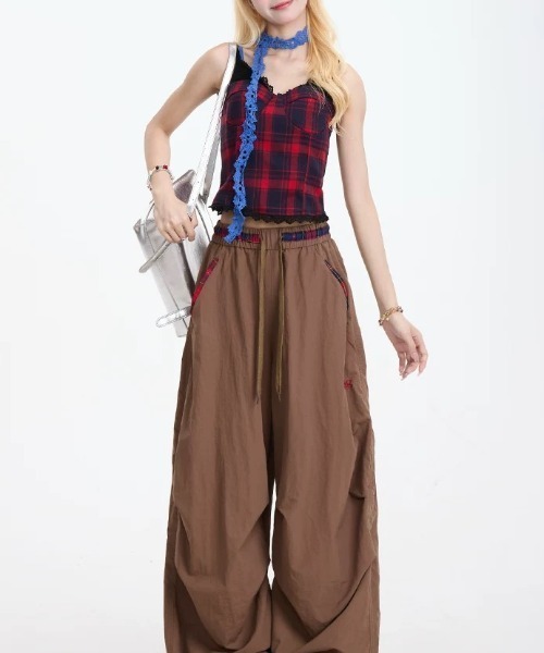 y2k❤️ 00s MA＊RS 当時物 チェック デカリボン レース キャミソール y2k❤️ 00s MA＊RS 当時物 チェック デカリボン レース