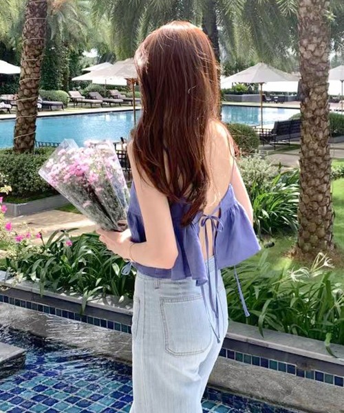 by LEGNA（バイレグナ）の「バックオープンペプラムキャミビスチェ（キャミソール・レディース・ブラック/ホワイト/ブラウン/ネイビー・FREE）」の12枚目の写真
