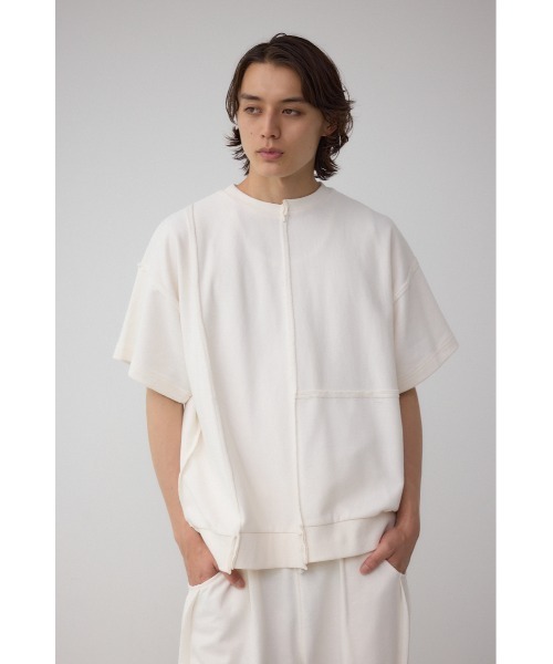 AZUL by moussy(アズールバイマウジー)の「インサイドアウトライントップス(Tシャツ/カットソー・メンズ・グレー/オフホワイト/ブラック・MEDIUM/LARGE)」の4枚目の写真
