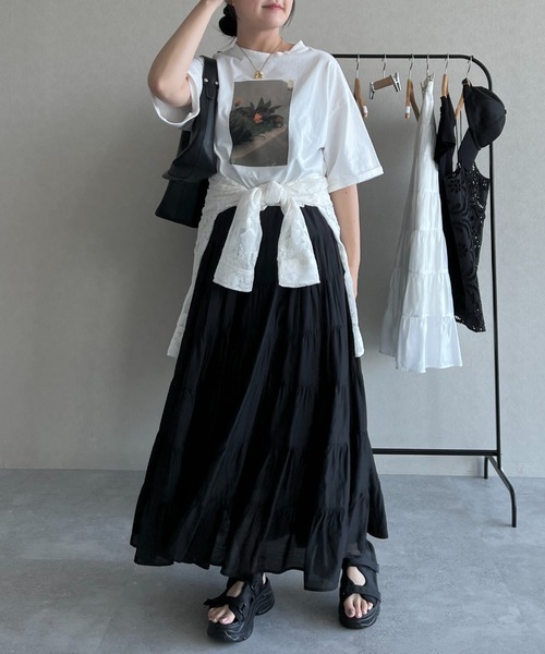 mysty woman（ミスティウーマン）の「【セットアップ着用可】総レースシャツLS 574337（シャツ/ブラウス・レディース・オフホワイト/ブラック・FREE）」の18枚目の写真