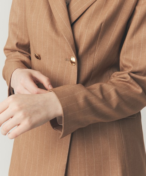 セール】ダブルブレストストライプジャケット（テーラードジャケット