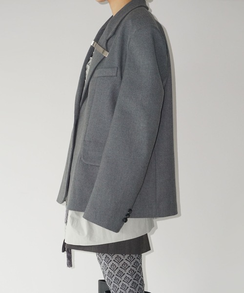 chuclla（チュクラ）の「ワイドショルダー シングルテーラード chw25a020（テーラードジャケット・レディース・ベージュ/グレー・S/M）」の10枚目の写真