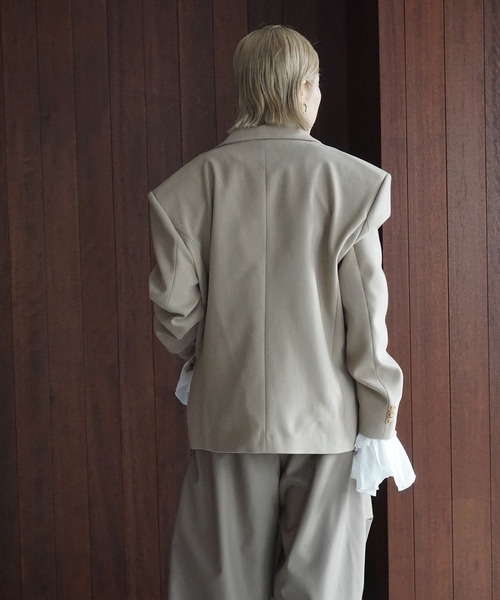 chuclla（チュクラ）の「ワイドショルダー シングルテーラード chw25a020（テーラードジャケット・レディース・ベージュ/グレー・S/M）」の22枚目の写真