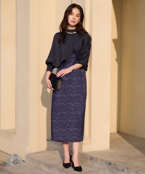 2wayサテンボレロ付きパーティードレス（ドレス）｜DRESS PLUS