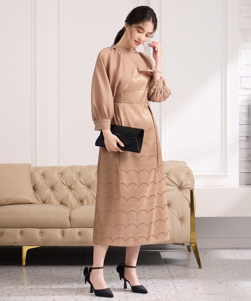 DRESS PLUS(ドレスプラス)の「2wayサテンボレロ付きパーティードレス(ドレス・レディース・ブラック/ネイビー/ダークベージュ・S/M/L/XL/XXL)」の17枚目の写真