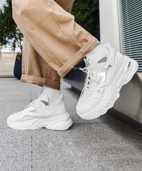 shoes365（シューズスリーシックスファイヴ）の「【SHOES 365】厚底ダッドスニーカー（スニーカー・メンズ・ダークグレー/ホワイト・25.5cm/26.0cm/25.0cm/26.5cm/27.0cm）」の5枚目の写真