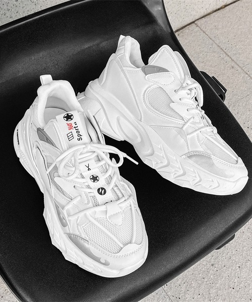 shoes365（シューズスリーシックスファイヴ）の「【SHOES 365】厚底ダッドスニーカー（スニーカー・メンズ・ダークグレー/ホワイト・25.5cm/26.0cm/25.0cm/26.5cm/27.0cm）」の9枚目の写真