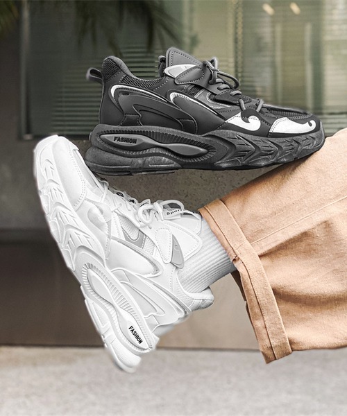 shoes365（シューズスリーシックスファイヴ）の「【SHOES 365】厚底ダッドスニーカー（スニーカー・メンズ・ダークグレー/ホワイト・25.5cm/26.0cm/25.0cm/26.5cm/27.0cm）」の10枚目の写真