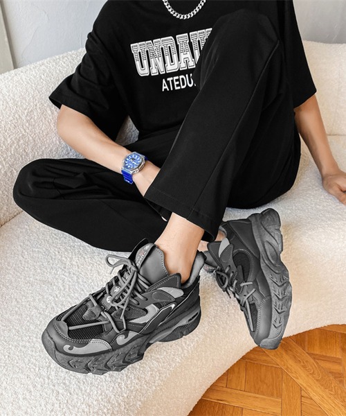 shoes365（シューズスリーシックスファイヴ）の「【SHOES 365】厚底ダッドスニーカー（スニーカー・メンズ・ダークグレー/ホワイト・25.5cm/26.0cm/25.0cm/26.5cm/27.0cm）」の14枚目の写真