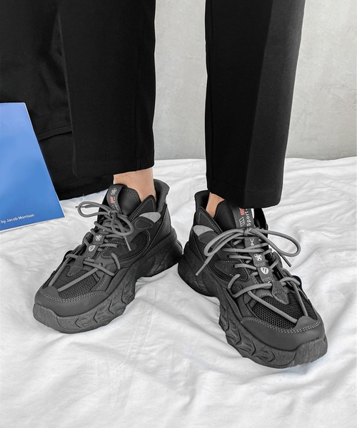 shoes365（シューズスリーシックスファイヴ）の「【SHOES 365】厚底ダッドスニーカー（スニーカー・メンズ・ダークグレー/ホワイト・25.5cm/26.0cm/25.0cm/26.5cm/27.0cm）」の15枚目の写真