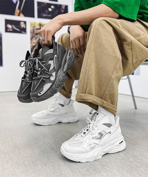 shoes365（シューズスリーシックスファイヴ）の「【SHOES 365】厚底ダッドスニーカー（スニーカー・メンズ・ダークグレー/ホワイト・25.5cm/26.0cm/25.0cm/26.5cm/27.0cm）」の16枚目の写真