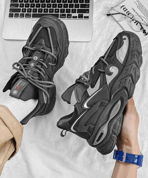 shoes365（シューズスリーシックスファイヴ）の「【SHOES 365】厚底ダッドスニーカー（スニーカー・メンズ・ダークグレー/ホワイト・25.5cm/26.0cm/25.0cm/26.5cm/27.0cm）」の17枚目の写真