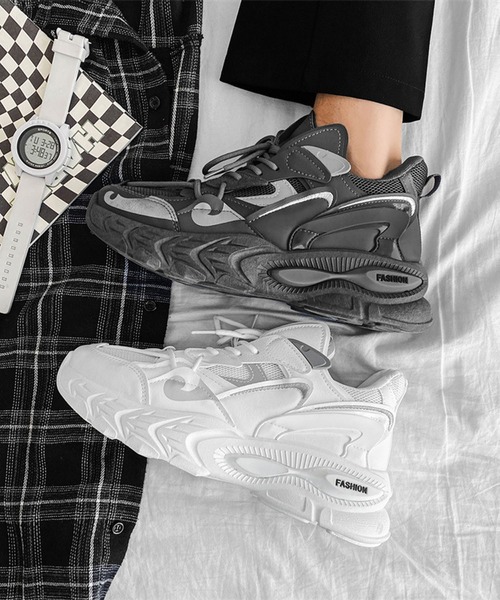 shoes365（シューズスリーシックスファイヴ）の「【SHOES 365】厚底ダッドスニーカー（スニーカー・メンズ・ダークグレー/ホワイト・25.5cm/26.0cm/25.0cm/26.5cm/27.0cm）」の18枚目の写真