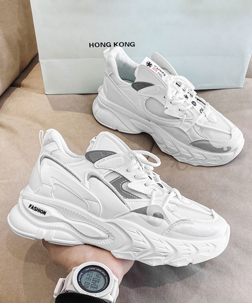 shoes365（シューズスリーシックスファイヴ）の「【SHOES 365】厚底ダッドスニーカー（スニーカー・メンズ・ダークグレー/ホワイト・25.5cm/26.0cm/25.0cm/26.5cm/27.0cm）」の22枚目の写真