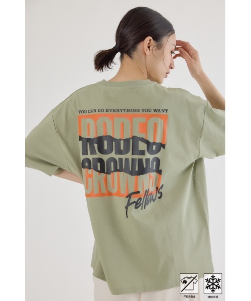 RODEO CROWNS WIDE BOWL(ロデオクラウンズワイドボウル)の「MASTER PROTECT RIP UPロゴTシャツ(Tシャツ/カットソー・レディース・ライトカーキ/ブラック/オフホワイト/ブルー・FREE)」の3枚目の写真