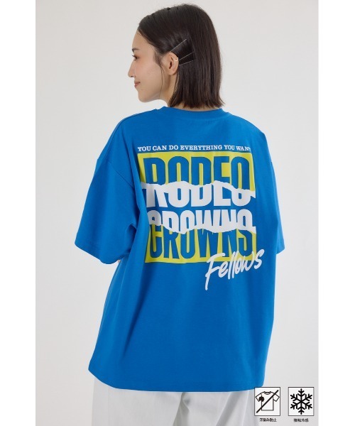 RODEO CROWNS WIDE BOWL(ロデオクラウンズワイドボウル)の「MASTER PROTECT RIP UPロゴTシャツ(Tシャツ/カットソー・レディース・ライトカーキ/ブラック/オフホワイト/ブルー・FREE)」の4枚目の写真