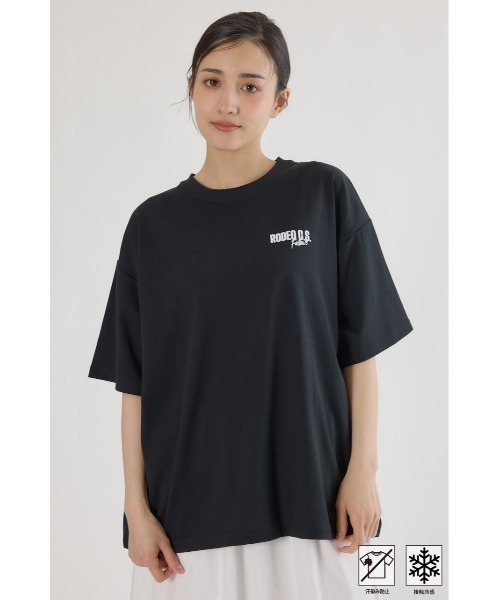RODEO CROWNS WIDE BOWL(ロデオクラウンズワイドボウル)の「MASTER PROTECT RIP UPロゴTシャツ(Tシャツ/カットソー・レディース・ライトカーキ/ブラック/オフホワイト/ブルー・FREE)」の2枚目の写真