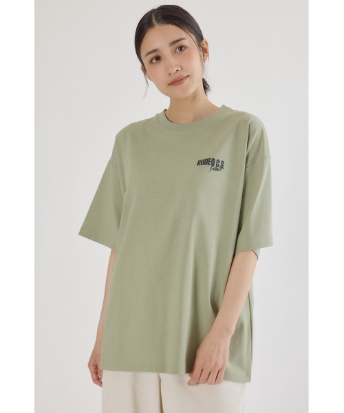 RODEO CROWNS WIDE BOWL(ロデオクラウンズワイドボウル)の「MASTER PROTECT RIP UPロゴTシャツ(Tシャツ/カットソー・レディース・ライトカーキ/ブラック/オフホワイト/ブルー・FREE)」の17枚目の写真
