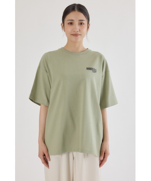 RODEO CROWNS WIDE BOWL(ロデオクラウンズワイドボウル)の「MASTER PROTECT RIP UPロゴTシャツ(Tシャツ/カットソー・レディース・ライトカーキ/ブラック/オフホワイト/ブルー・FREE)」の13枚目の写真