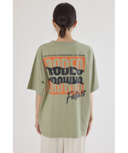 RODEO CROWNS WIDE BOWL(ロデオクラウンズワイドボウル)の「MASTER PROTECT RIP UPロゴTシャツ(Tシャツ/カットソー・レディース・ライトカーキ/ブラック/オフホワイト/ブルー・FREE)」の11枚目の写真