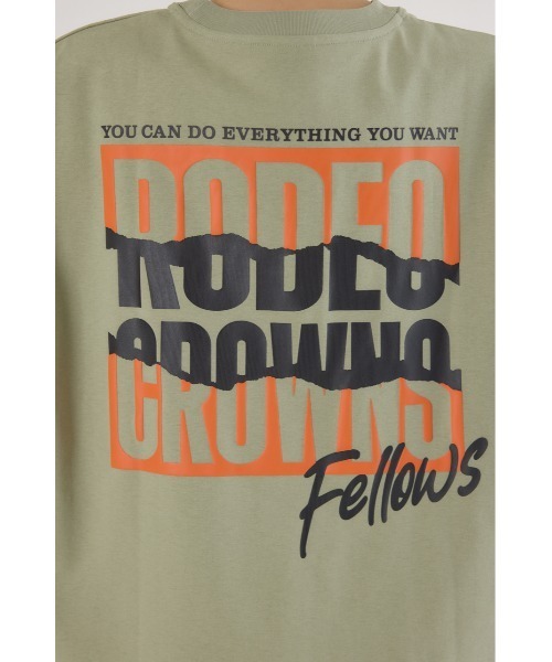 RODEO CROWNS WIDE BOWL(ロデオクラウンズワイドボウル)の「MASTER PROTECT RIP UPロゴTシャツ(Tシャツ/カットソー・レディース・ライトカーキ/ブラック/オフホワイト/ブルー・FREE)」の8枚目の写真