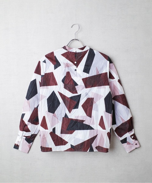 ブラウス シャツ 「PH1」「RIM.ARK」NOCOLLOR GEOMETRY PRINT BLOUSE 460BAL30-0210 レディース セール】【PH1】【RIM.ARK】NOCOLLOR GEOMETRY PRINT BLOUSE