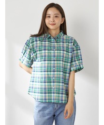 【新品・未開封】＊McGREGOR ＊　白黒チェック　トップス　カットソー セール】長袖 ギンガムチェックシャツ（シャツ/ブラウス