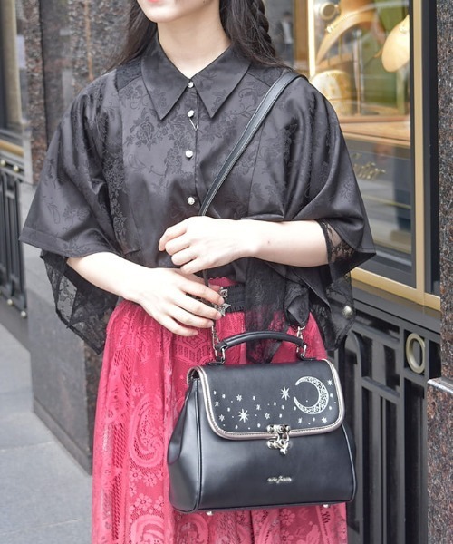 axes femme（アクシーズファム）の「月星箔押しフラップボストン（ボストンバッグ・レディース・ネイビー/ブラック・FREE）」の6枚目の写真