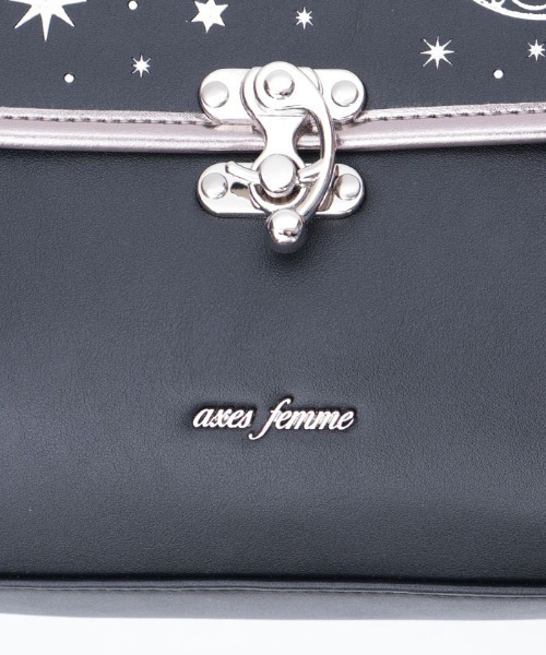 本日限定　axes femme モノグラム柄ミニボストン　新品　fint axes femme ボストンバッグ 月星箔押しフラップボストン