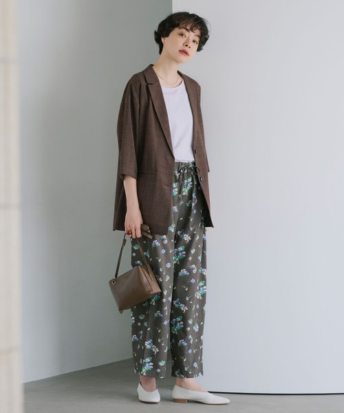 studio CLIP（スタディオクリップ）の「リネンライクハーフスリーブジャケット（テーラードジャケット・レディース・ライトベージュ/ブラック/ブラウン・FREE）」の15枚目の写真