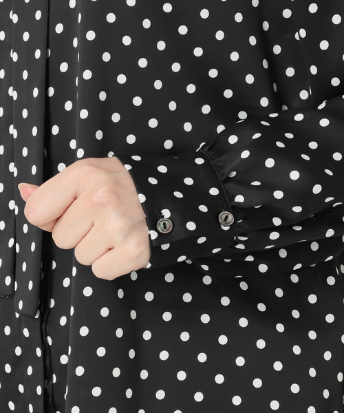 WEB限定/追加2》サテンドットタイ付ブラウス（シャツ/ブラウス