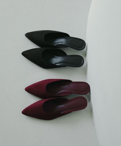 A part by(アパートバイ)の「スウェードミュール(パンプス・レディース・ブラウン/ボルドー・MEDIUM/LARGE)」の4枚目の写真