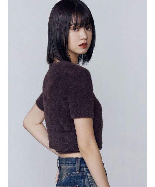 EMODA(エモダ)の「リボンチャームシャギーツインニット(ニット/セーター・レディース・グレー/ブラック/アイボリー/ブラウン・FREE)」の14枚目の写真