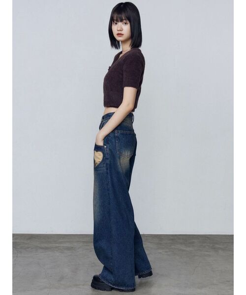 EMODA(エモダ)の「リボンチャームシャギーツインニット(ニット/セーター・レディース・グレー/ブラック/アイボリー/ブラウン・FREE)」の16枚目の写真