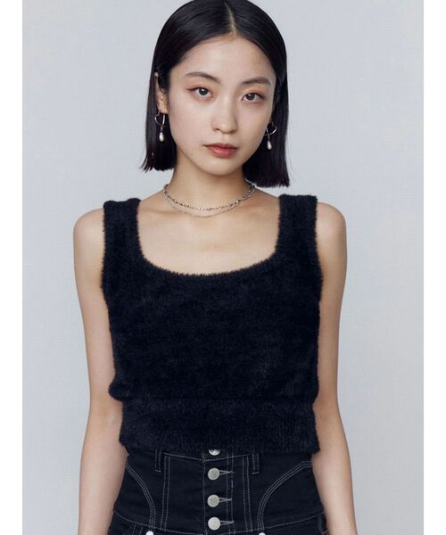 EMODA(エモダ)の「リボンチャームシャギーツインニット(ニット/セーター・レディース・グレー/ブラック/アイボリー/ブラウン・FREE)」の19枚目の写真