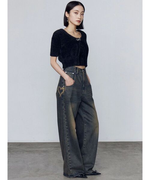 EMODA(エモダ)の「リボンチャームシャギーツインニット(ニット/セーター・レディース・グレー/ブラック/アイボリー/ブラウン・FREE)」の21枚目の写真