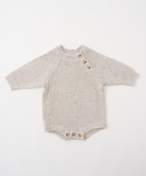 PUPPAPUPO(プッパプーポ)の「カラーネップ 長袖 ロンパース ニット(ニット/セーター・キッズ・モカ/ベージュ/オートミール/グリーン・80/70)」の18枚目の写真