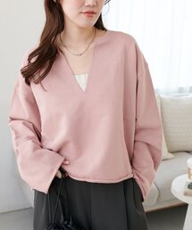 【WEB限定】裏毛深Vネックプルオーバー