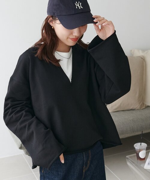 裏毛深Vネックプルオーバー（スウェット）｜DISCOAT（ディスコート）の