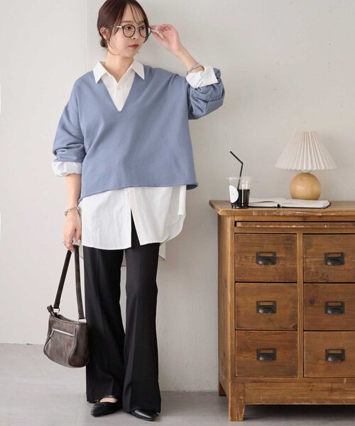 裏毛深Vネックプルオーバー（スウェット）｜DISCOAT（ディスコート）の