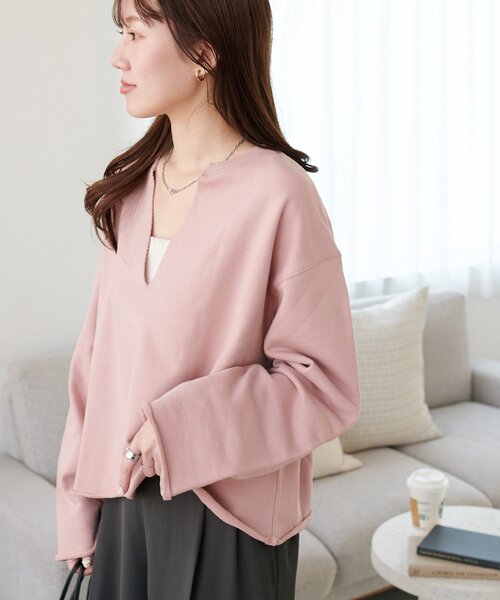 裏毛深Vネックプルオーバー（スウェット）｜DISCOAT（ディスコート）の